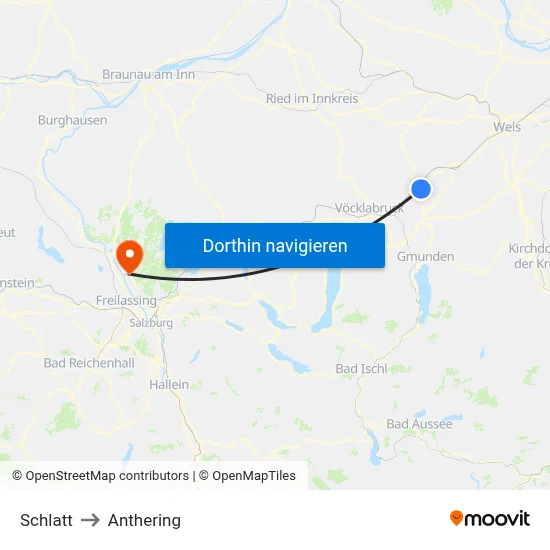 Schlatt to Anthering map