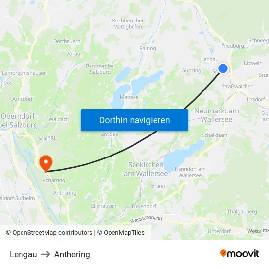 Lengau to Anthering map