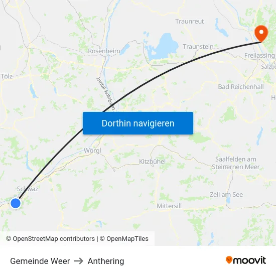 Gemeinde Weer to Anthering map