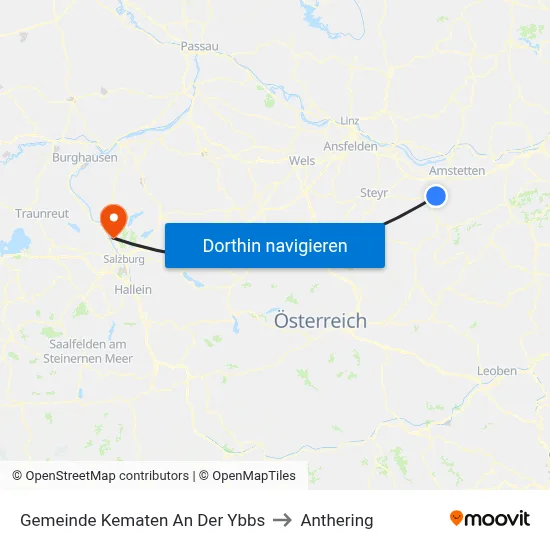 Gemeinde Kematen An Der Ybbs to Anthering map