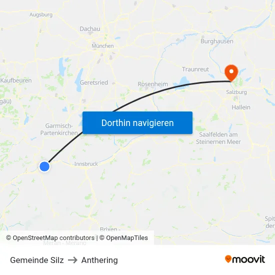 Gemeinde Silz to Anthering map