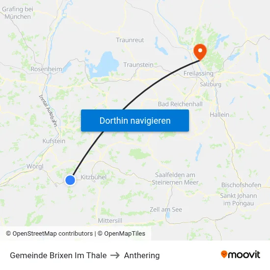 Gemeinde Brixen Im Thale to Anthering map