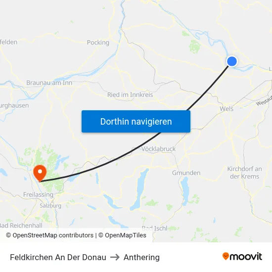 Feldkirchen An Der Donau to Anthering map