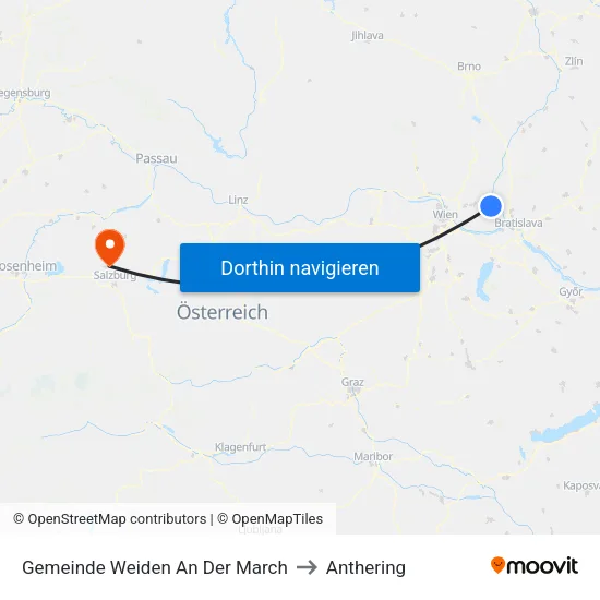 Gemeinde Weiden An Der March to Anthering map
