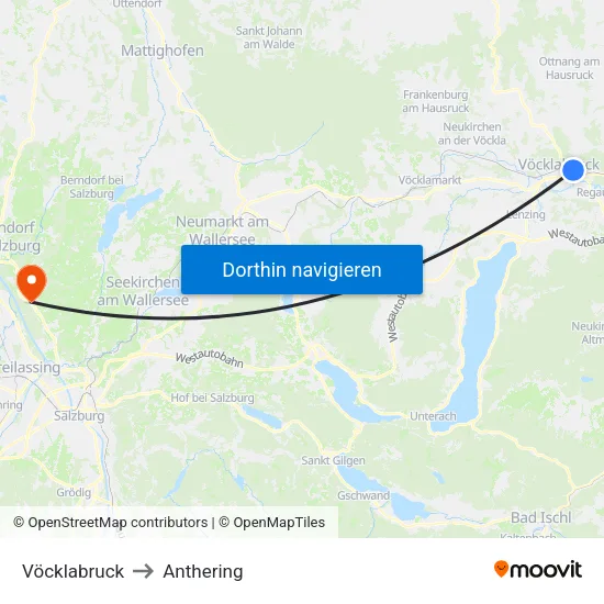 Vöcklabruck to Anthering map