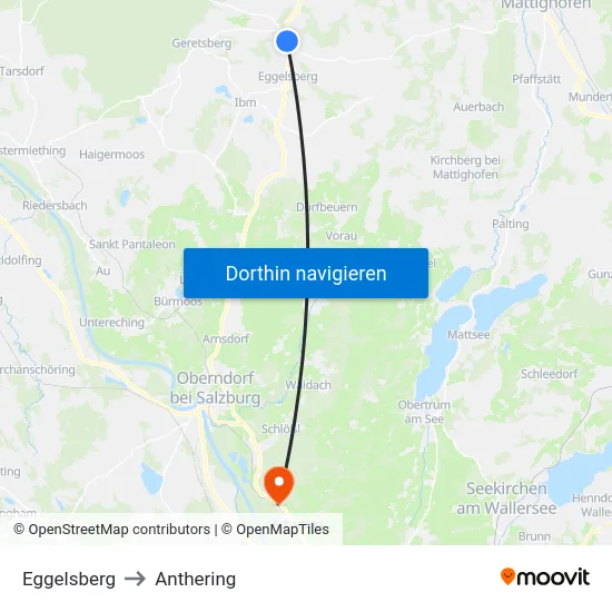 Eggelsberg to Anthering map
