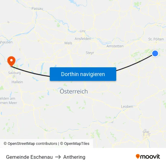 Gemeinde Eschenau to Anthering map