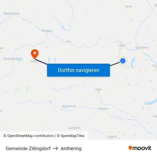 Gemeinde Zillingdorf to Anthering map