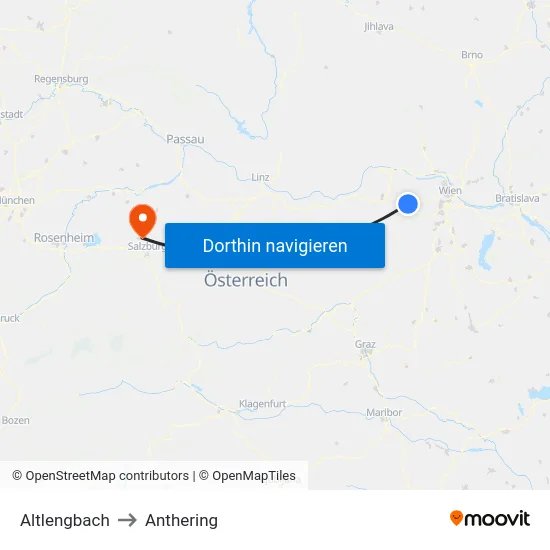 Altlengbach to Anthering map