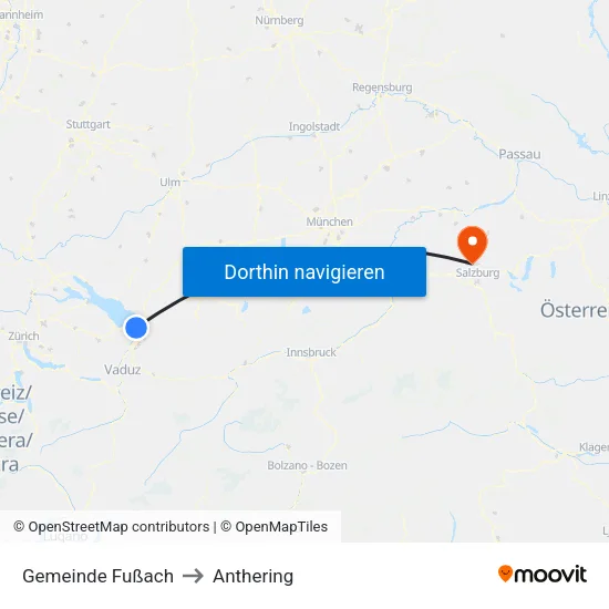 Gemeinde Fußach to Anthering map
