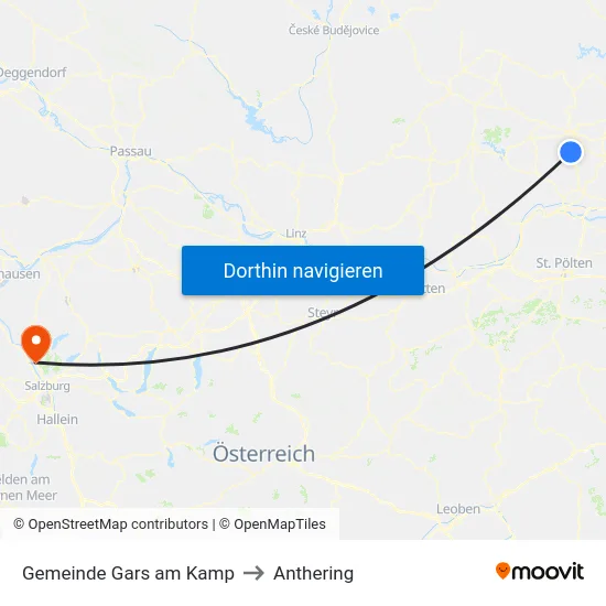 Gemeinde Gars am Kamp to Anthering map
