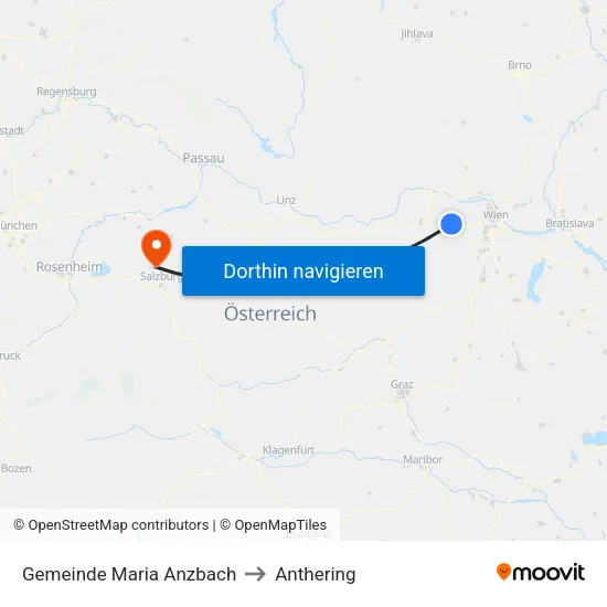 Gemeinde Maria Anzbach to Anthering map