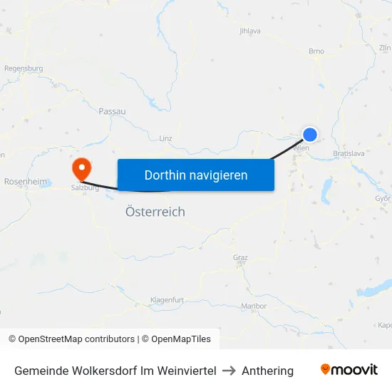 Gemeinde Wolkersdorf Im Weinviertel to Anthering map