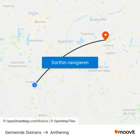 Gemeinde Sistrans to Anthering map