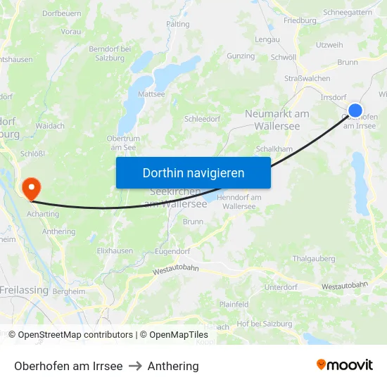 Oberhofen am Irrsee to Anthering map