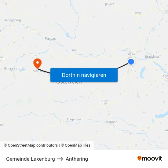 Gemeinde Laxenburg to Anthering map