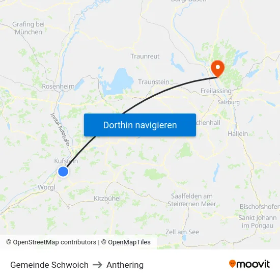 Gemeinde Schwoich to Anthering map