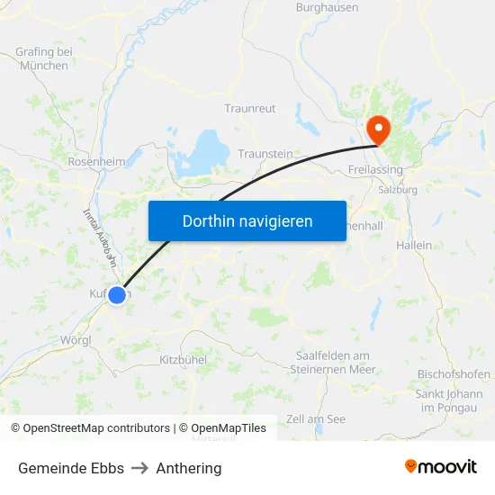 Gemeinde Ebbs to Anthering map