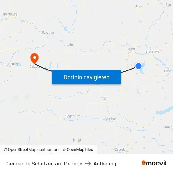 Gemeinde Schützen am Gebirge to Anthering map