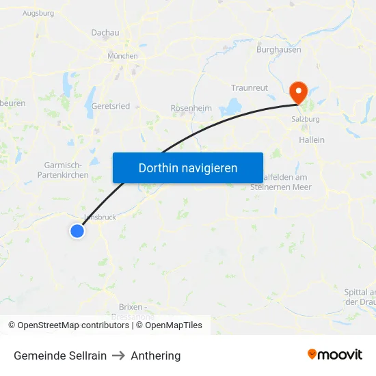 Gemeinde Sellrain to Anthering map