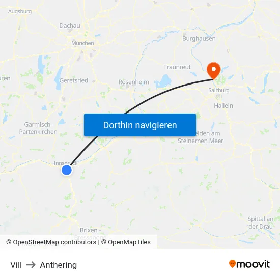 Vill to Anthering map