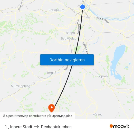 1., Innere Stadt to Dechantskirchen map