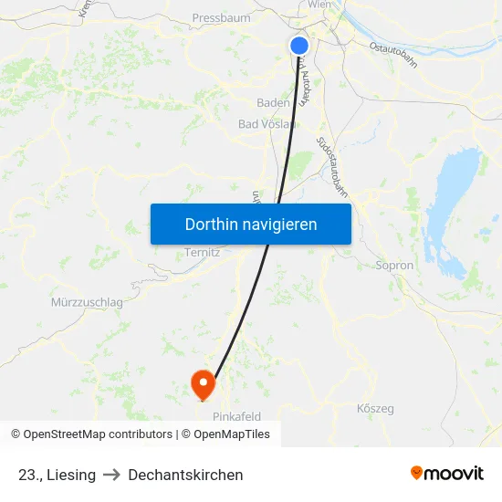 23., Liesing to Dechantskirchen map