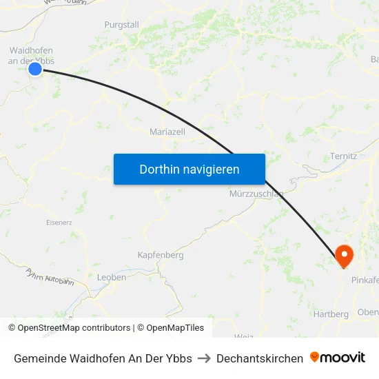 Gemeinde Waidhofen An Der Ybbs to Dechantskirchen map