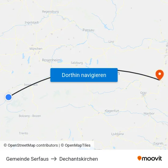 Gemeinde Serfaus to Dechantskirchen map