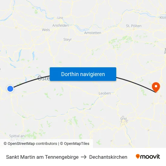 Sankt Martin am Tennengebirge to Dechantskirchen map