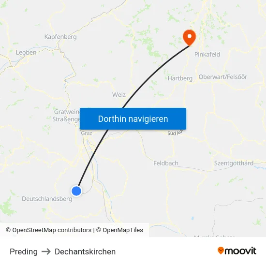 Preding to Dechantskirchen map