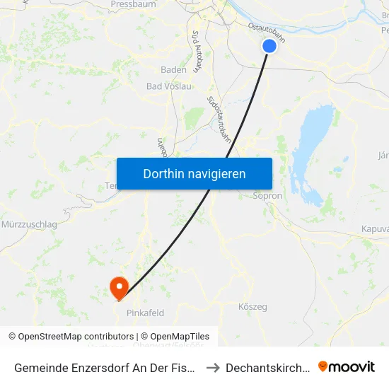 Gemeinde Enzersdorf An Der Fischa to Dechantskirchen map