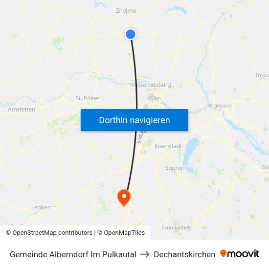 Gemeinde Alberndorf Im Pulkautal to Dechantskirchen map