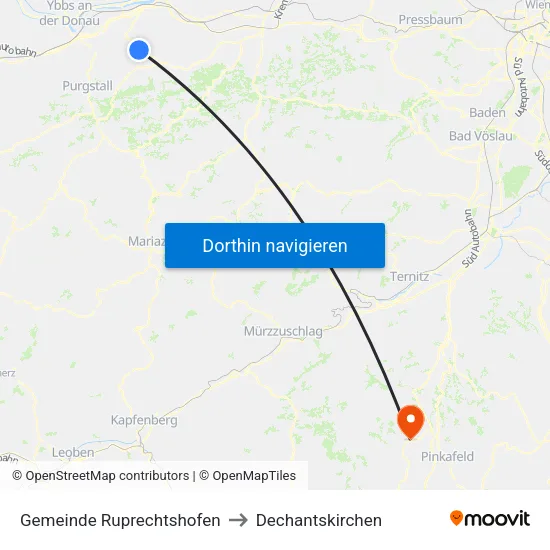 Gemeinde Ruprechtshofen to Dechantskirchen map