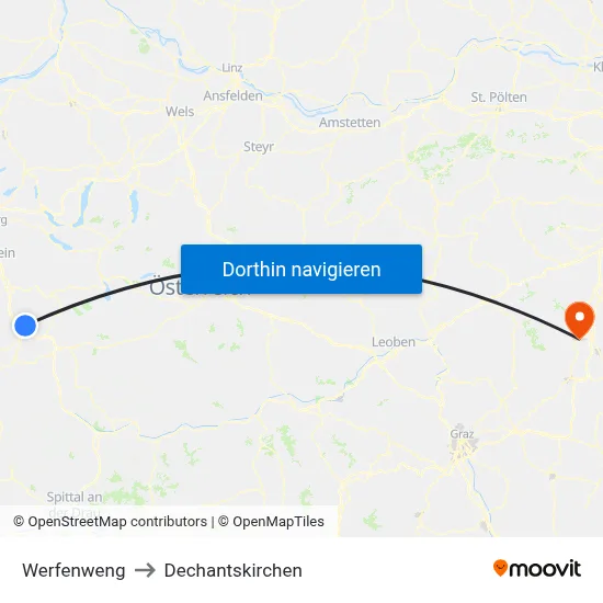Werfenweng to Dechantskirchen map
