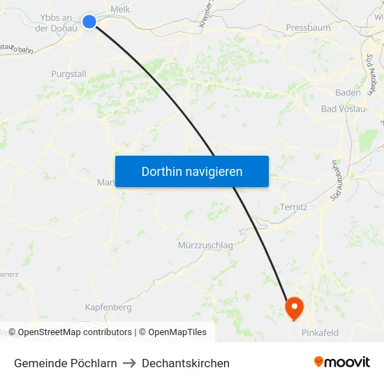 Gemeinde Pöchlarn to Dechantskirchen map