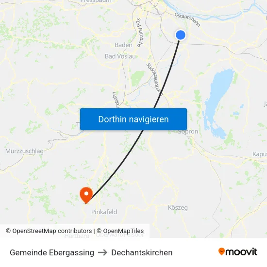 Gemeinde Ebergassing to Dechantskirchen map