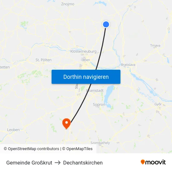 Gemeinde Großkrut to Dechantskirchen map
