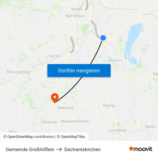 Gemeinde Großhöflein to Dechantskirchen map