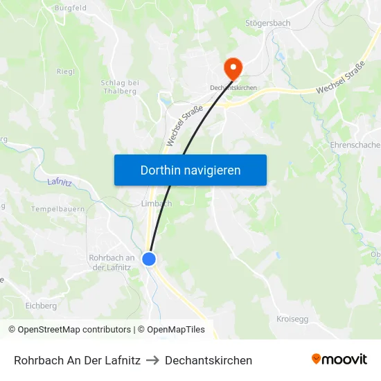 Rohrbach An Der Lafnitz to Dechantskirchen map