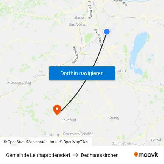 Gemeinde Leithaprodersdorf to Dechantskirchen map
