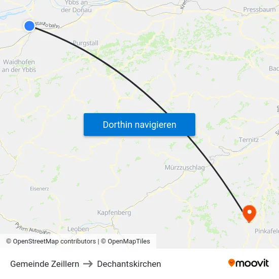 Gemeinde Zeillern to Dechantskirchen map