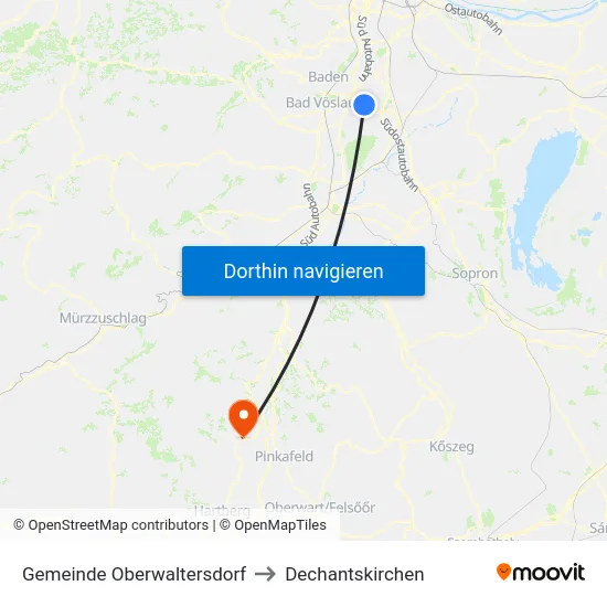 Gemeinde Oberwaltersdorf to Dechantskirchen map