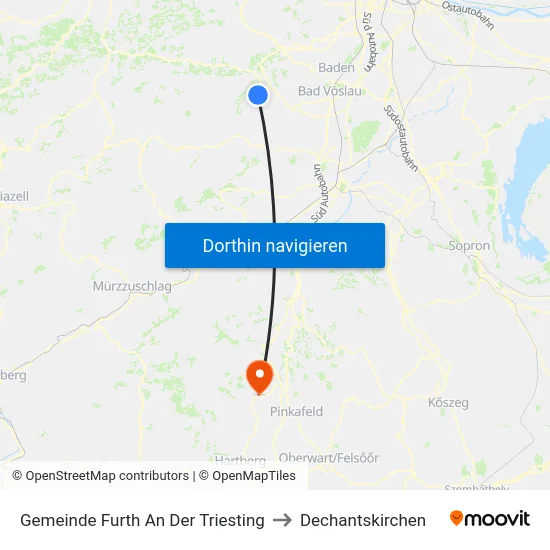 Gemeinde Furth An Der Triesting to Dechantskirchen map
