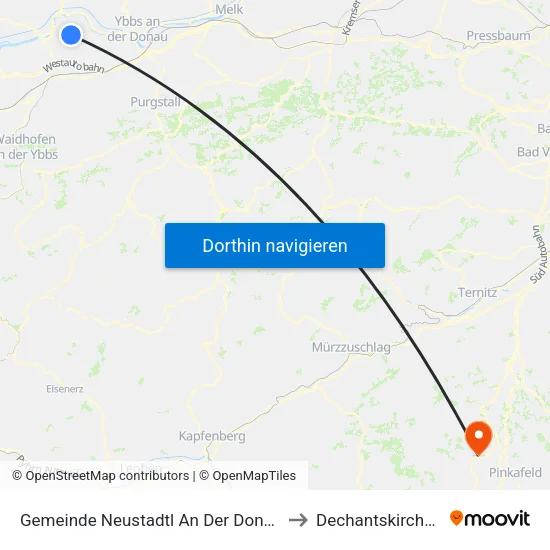 Gemeinde Neustadtl An Der Donau to Dechantskirchen map