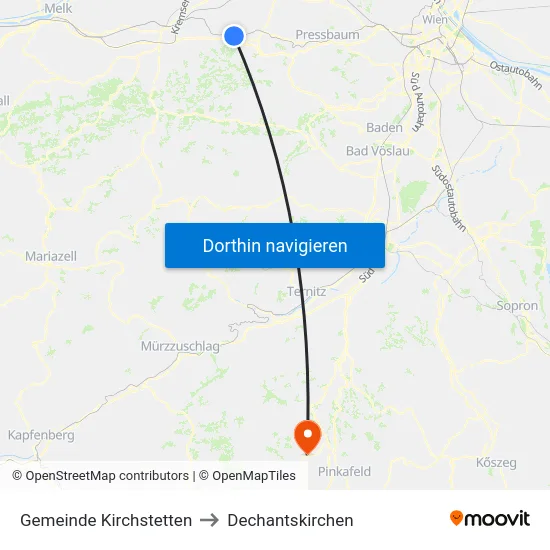 Gemeinde Kirchstetten to Dechantskirchen map