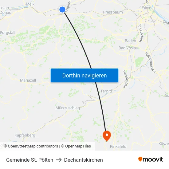 Gemeinde St. Pölten to Dechantskirchen map