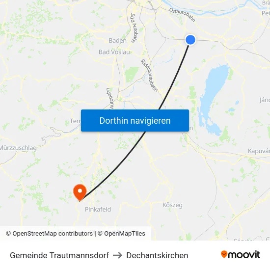 Gemeinde Trautmannsdorf to Dechantskirchen map