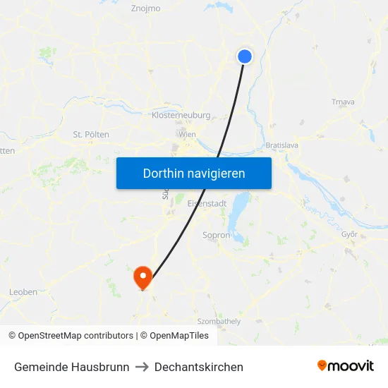 Gemeinde Hausbrunn to Dechantskirchen map