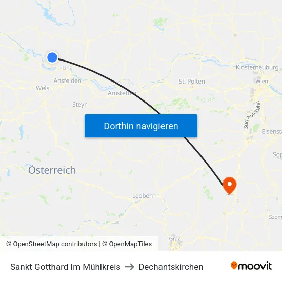 Sankt Gotthard Im Mühlkreis to Dechantskirchen map
